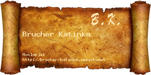 Brucher Katinka névjegykártya